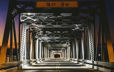 Empty footbridge at night