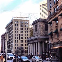 Low angle view of buildings in city