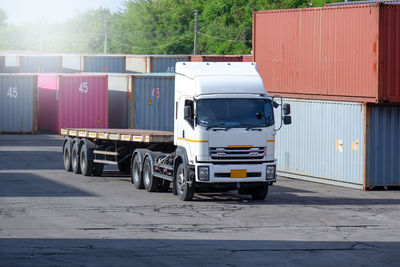 View of truck on road