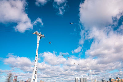 Thames cable car operated by emirates air line in london.