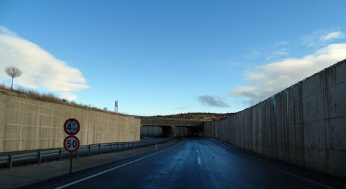 Road against blue sky