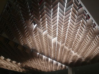 Low angle view of illuminated ceiling in building