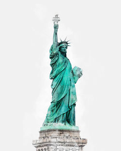 Low angle view of statue against clear sky