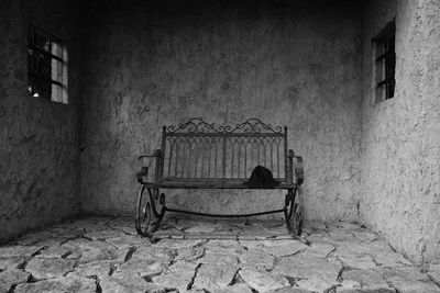 Abandoned chair in house