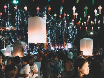 Group of people at night