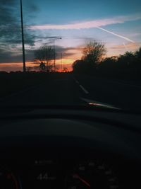 View of road at sunset