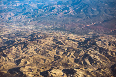 High angle view of dramatic landscape