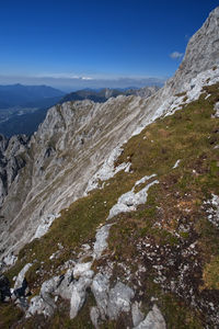 Scenic view of rocky mountains against sky