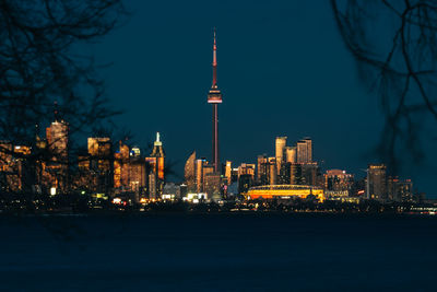 Illuminated city at night