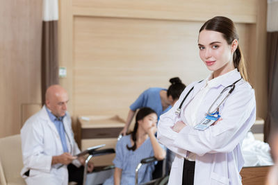 Portrait of female doctor working in hospital