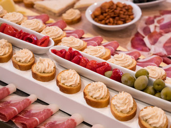 High angle view of food on table