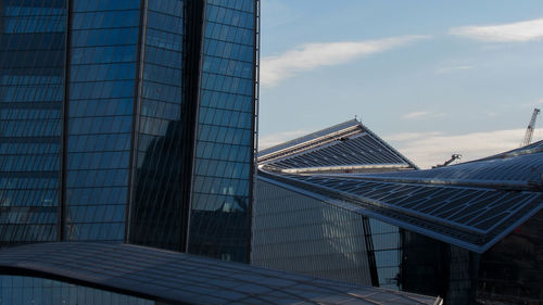 Low angle view of modern building against sky