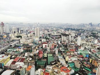 High angle view of cityscape against sky