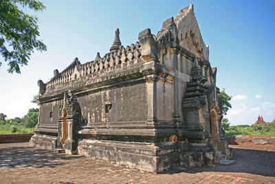 Exterior of temple against clear sky