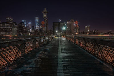 Surface level of footbridge against buildings