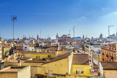 View of valencia historical center from quart towers, spain