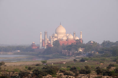 Taj mahal, crown of palaces, an ivory-white marble mausoleum in agra, uttar pradesh, india