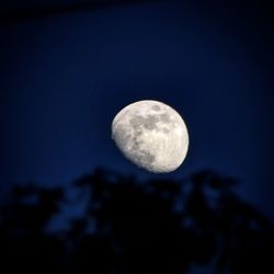 Low angle view of moon in sky