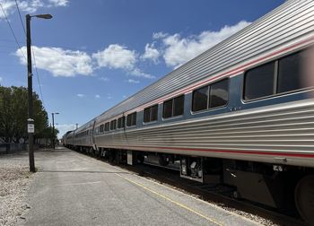 Train on railroad station