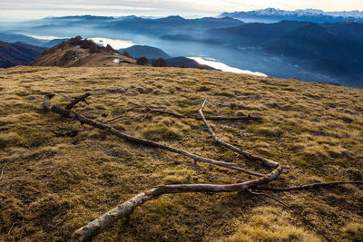 High angle view of landscape against sky