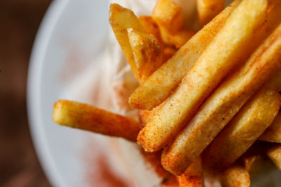 Close-up of fries on plate