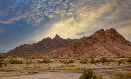 Scenic view of mountains against sky