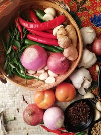 Close up view of traditional cooking ingredients mostly for asian taste