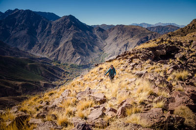 Scenic view of mountain range against sky