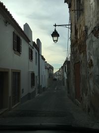 Narrow alley along buildings