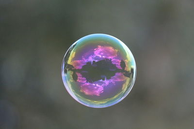 Close-up of bubbles in drinking glass