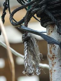 Close-up of chain against blurred background