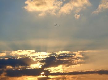 Low angle view of sky at sunset