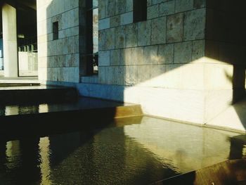 Reflection of building in water