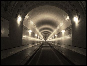 Empty illuminated tunnel