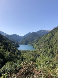 Scenic view of mountains against clear sky