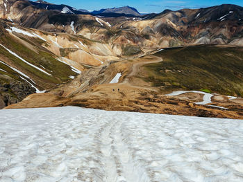 Scenic view of snowcapped mountains