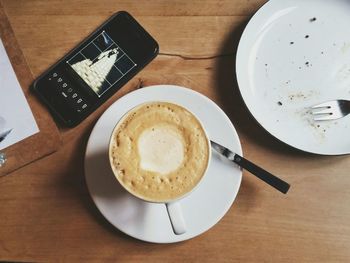 Coffee cup on table