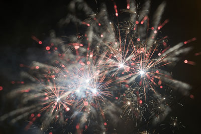 Firework display at night