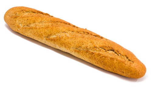 Close-up of bread against white background