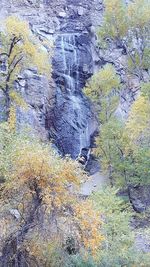 Water flowing through rocks