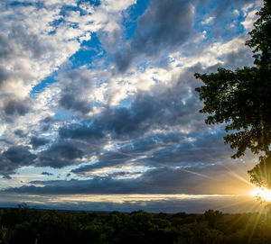 Scenic view of landscape against cloudy sky