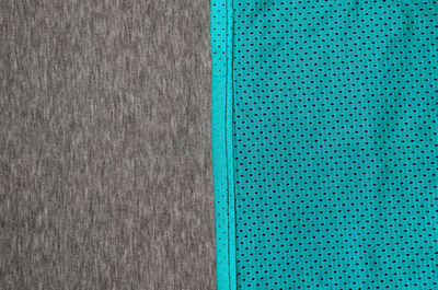 Full frame shot of turquoise and gray textiles