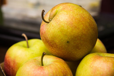 Close-up of apples on market