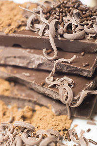 Close-up of chocolate on white background