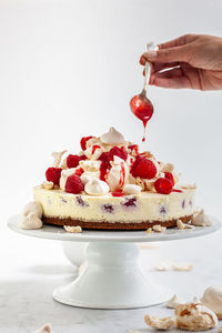 Close-up of dessert on table