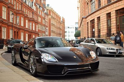 Cars on city street