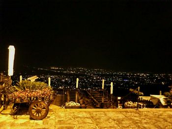 Illuminated cityscape at night