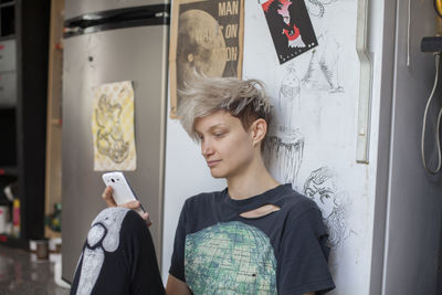 Young woman hanging out in her apartment