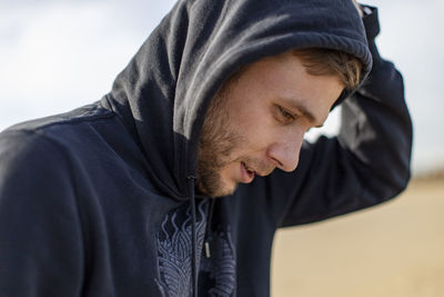 Close-up of man looking away