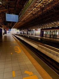 Blurred motion of railroad station platform